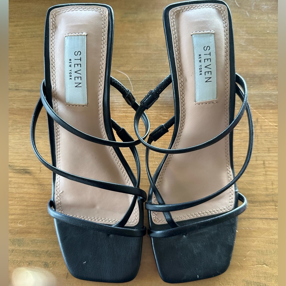 STEVEN New York black sandals with 3” heel